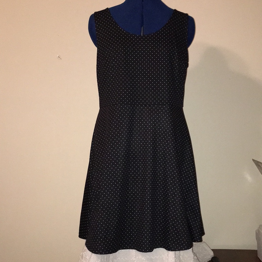 H&M black pokadot dress